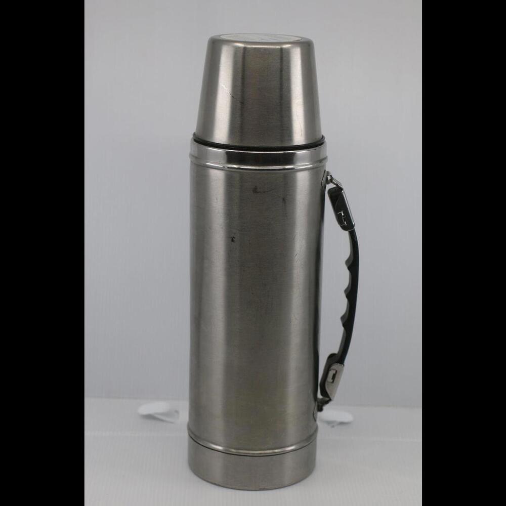 Vintage Hot-Cold Champ Stainless Steel Thermos 32oz 13" 1qt Coffee